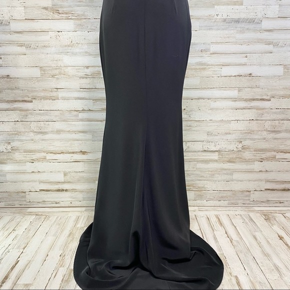 Frascara Sequin One Shoulder Ruffle Detail Gown Womens Size 6 Black Silver - Picture 13 of 15